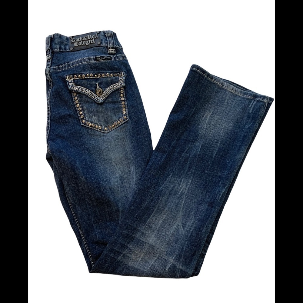Rock & Roll Cowgirl Jeans. Excellent condition. Mid Rise 27 x 34.